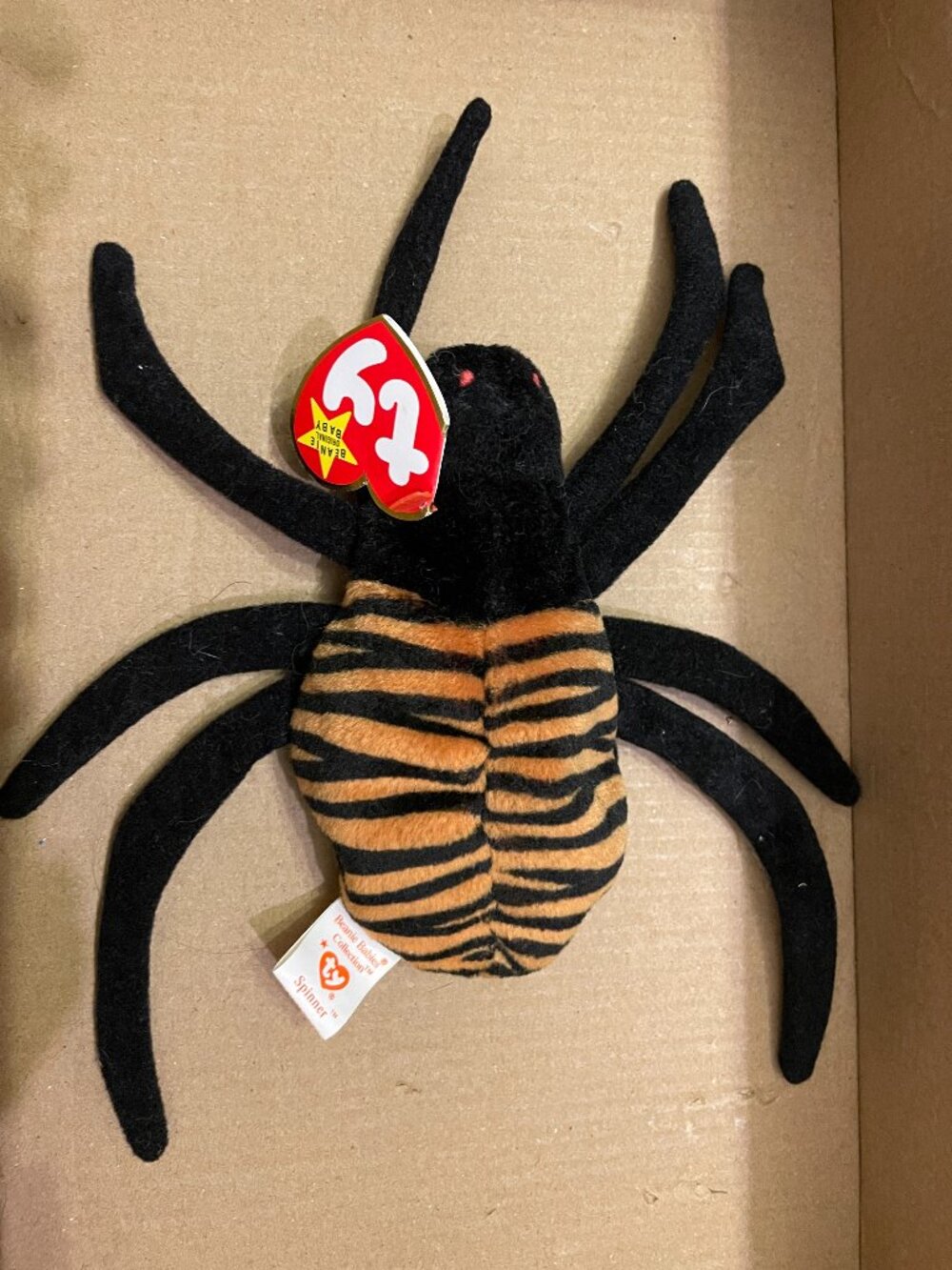 Spinner the Spider, vintage Ty Beanie Baby-NWT